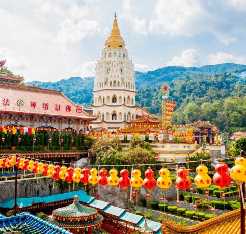 "Chinese lanterns at Kek Lok Si temple, George Town, Penang, Malaysia"